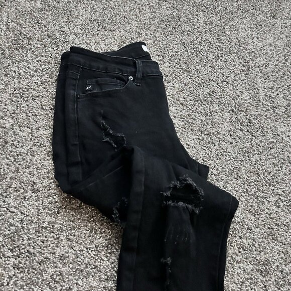 KanCan Black Distressed MidRise Skinny Denim Jeans Style KC5056BK Womens 9/28 - Picture 13 of 14
